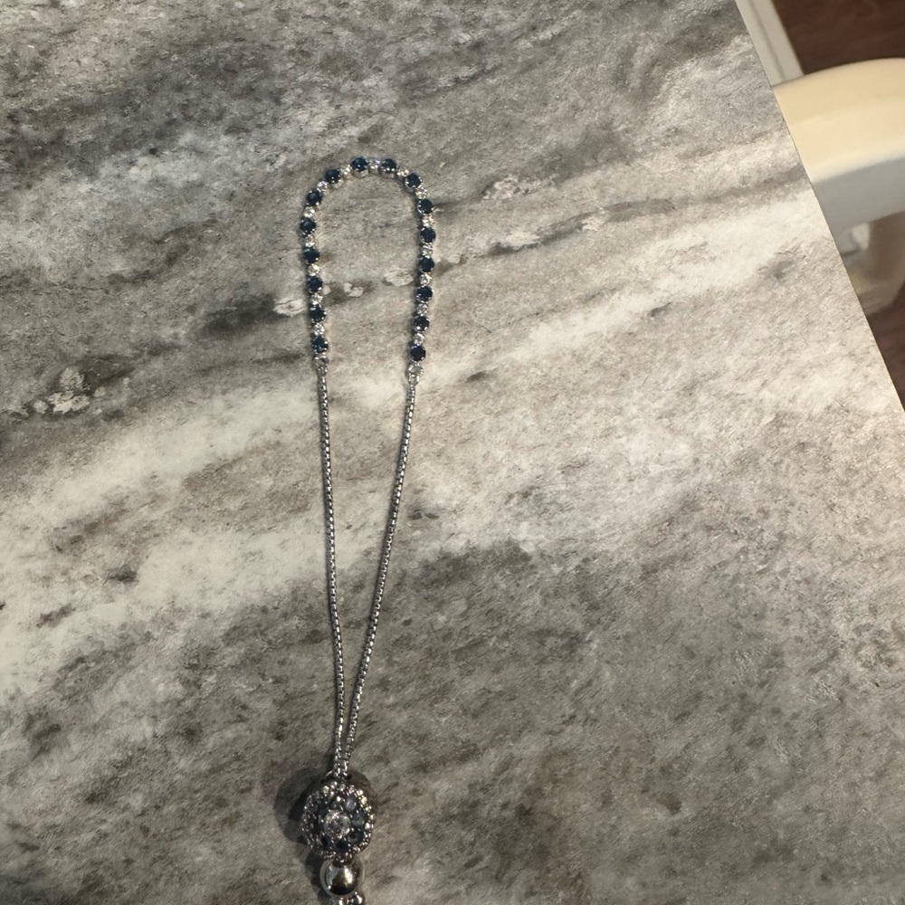 Pandora Blue and Silver Slider bracelet